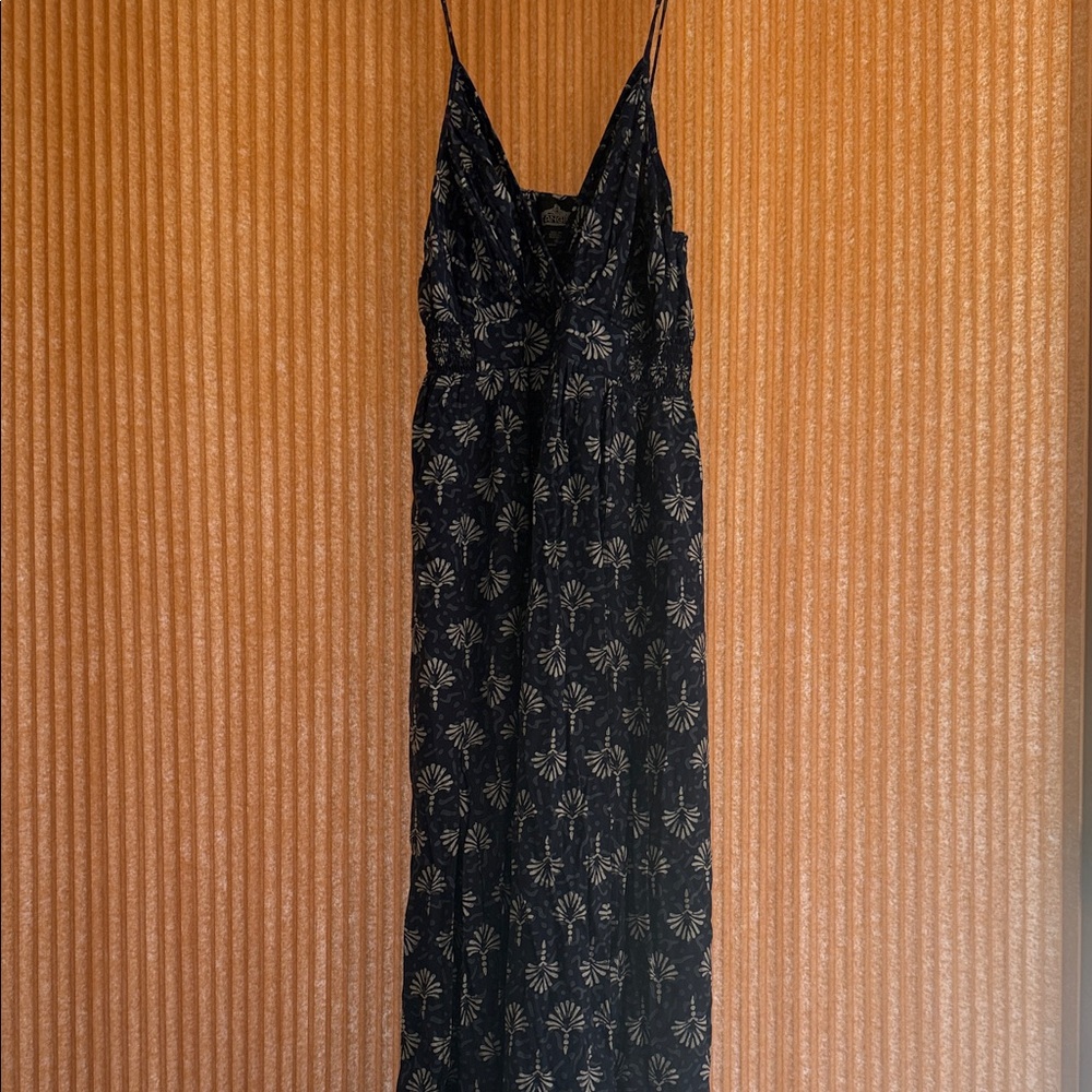 Angie Navy Floral Print Spaghetti Strap Jumpsuit